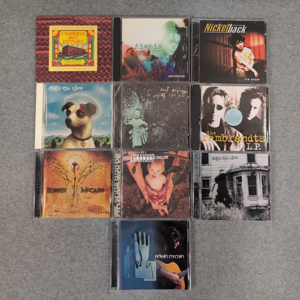 90s Alternative Rock CD Lot 10pc Alanis Morissette Goo Goo Dolls Nickelback VG+ - Picture 1 of 2